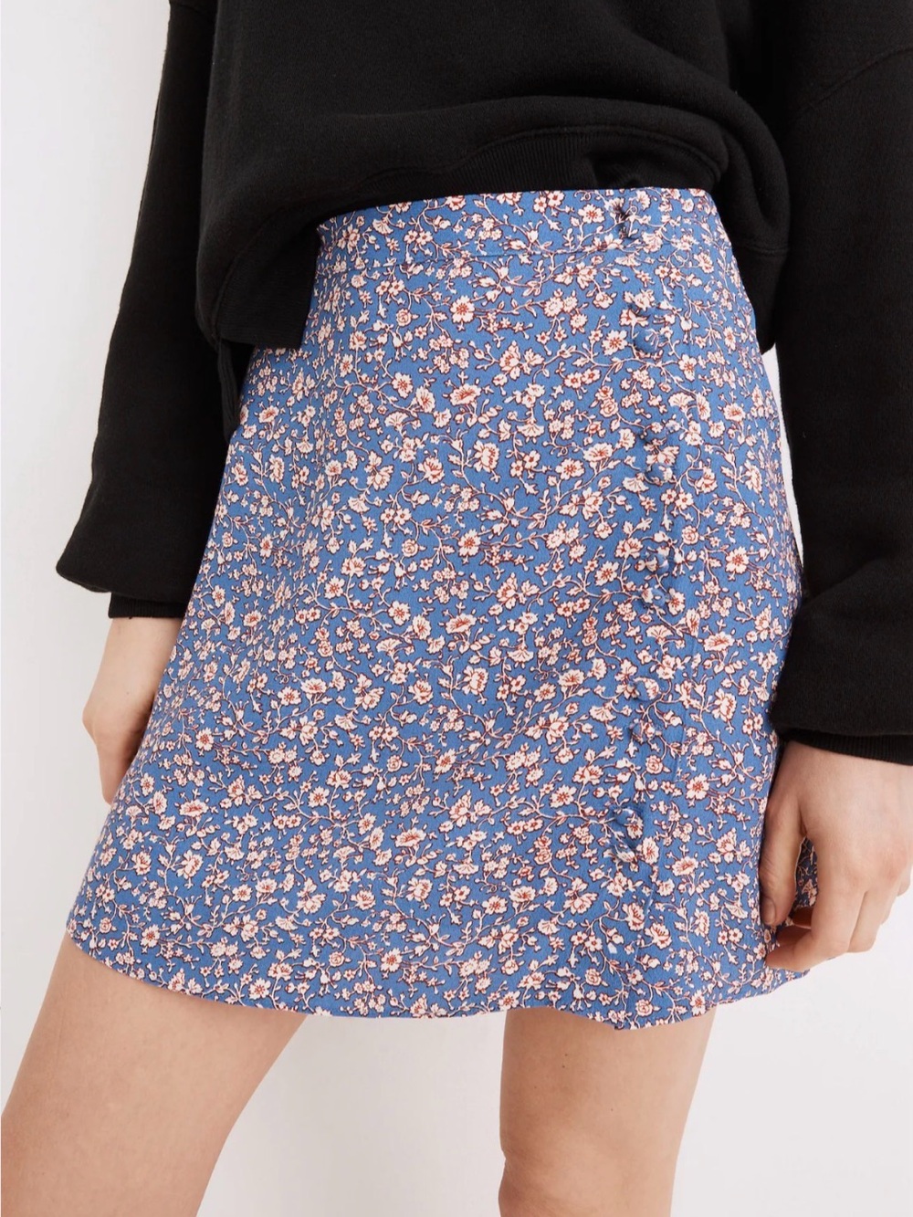 Madewell Porch Side-Button Mini Skirt in Summer Vines, Size 6